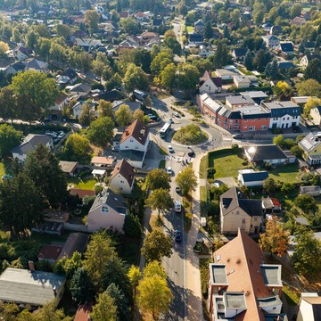 Eine Luftaufnahme des Ortsteil Schönow